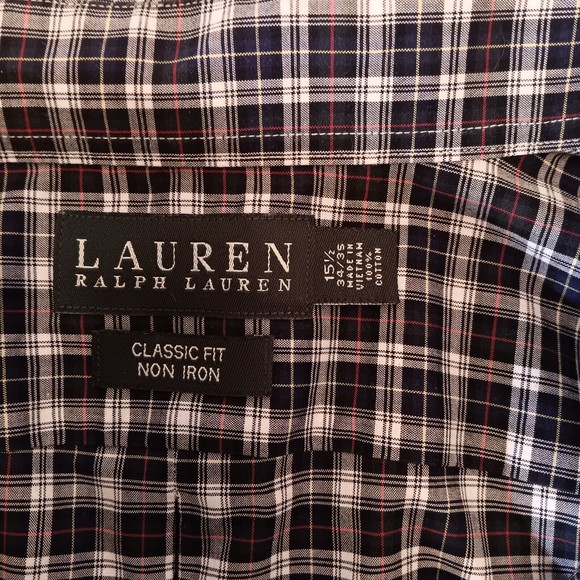 Lauren Ralph Lauren Shirt Mens S Plaid Button Down Classic Fit Non Iron Long Slv - Picture 8 of 8
